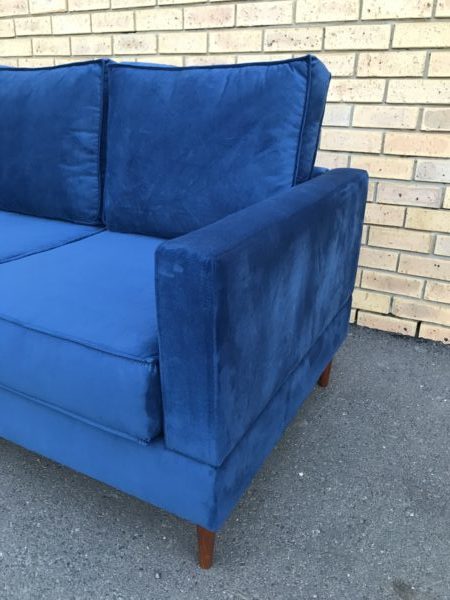 Emma 2m Sofa in Velvet with Cone Legs2
