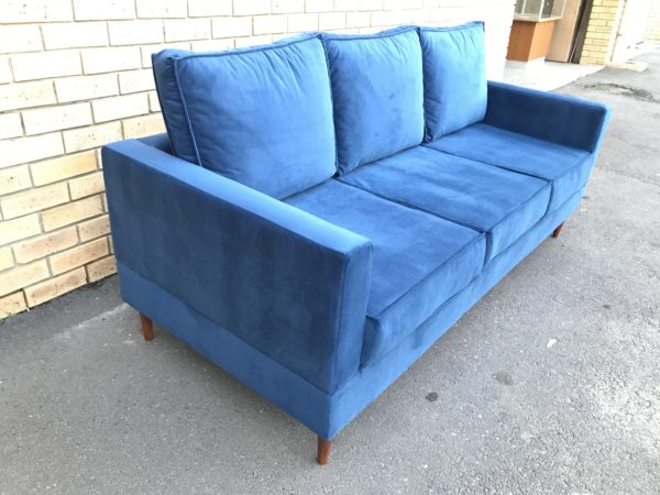 Emma 2m Sofa in Velvet with Cone Legs4