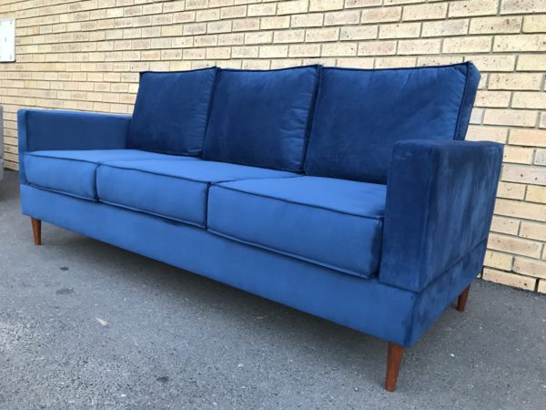 Emma 2m Sofa in Velvet with Cone Legs5