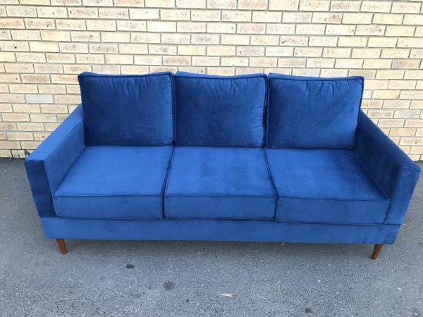 Emma 2m Sofa in Velvet with Cone Legs6